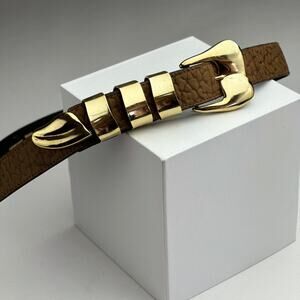 Brown and Gold Vintage Belt Genuine Leather Made In Usa t.edwards 5155 m/l